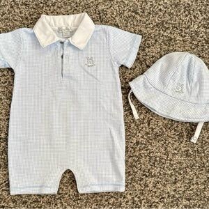 Kissy Kissy Pima Cotton Baby Boy spring outfit with hat